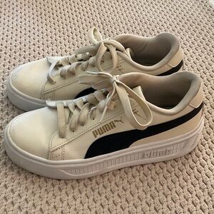Puma Beige and Black Casual Sneakers